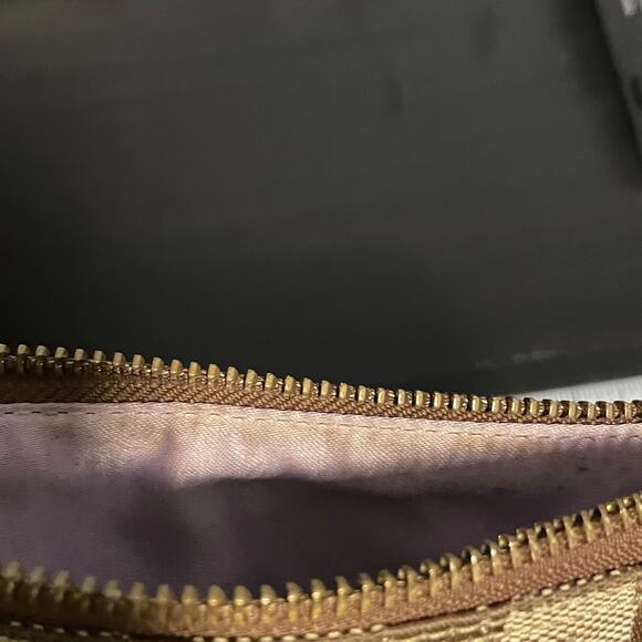 Coach Crossbody Bag Women Adjustable Signature Canvas Full Zip Leather Trim READ - Picture 7 of 12